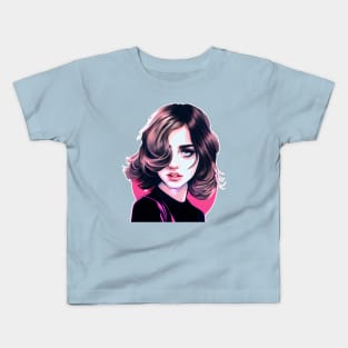 Ana de Armas Retro Vintage Modern Pop Art Design, Pink with Neutral Pastel Color Tones Kids T-Shirt